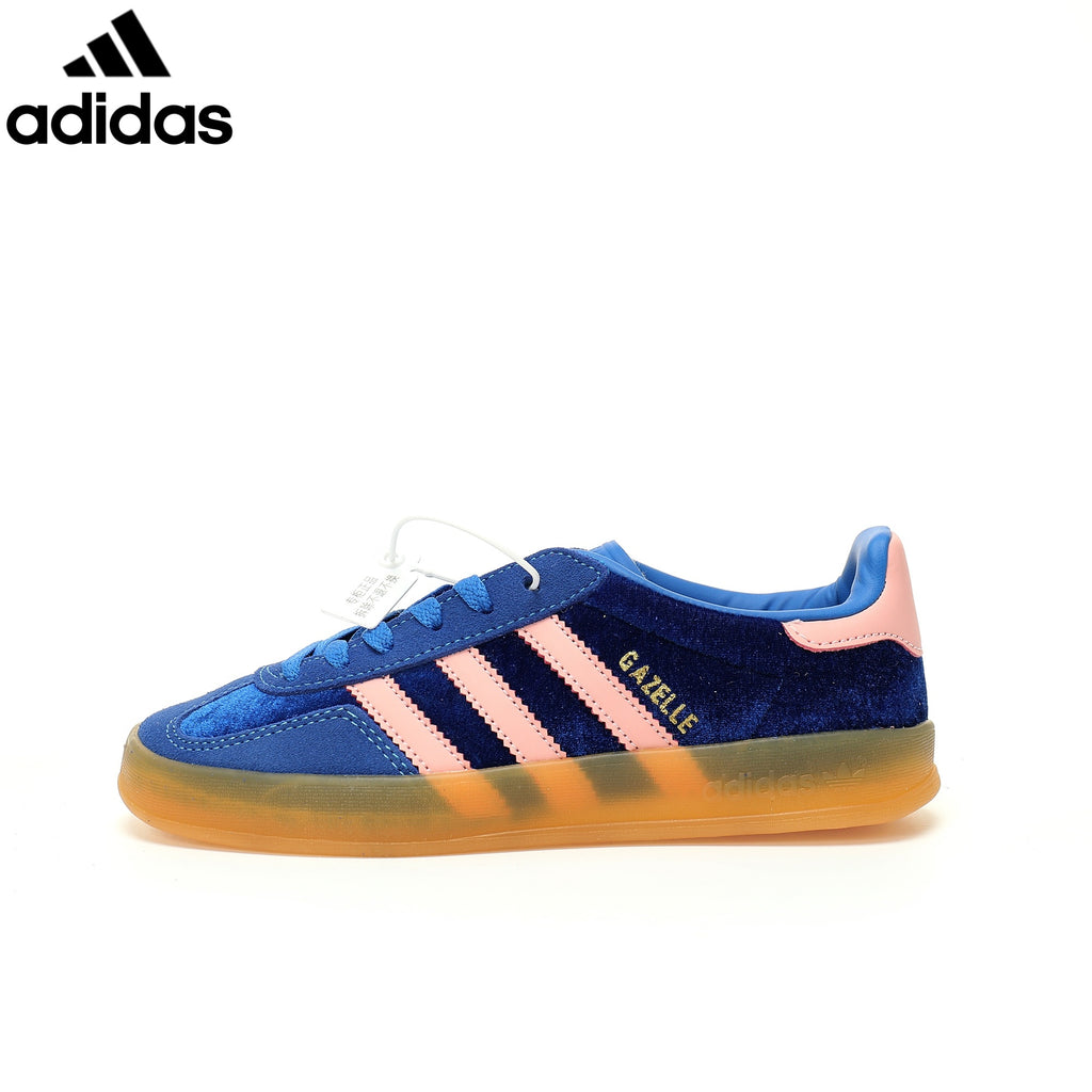 Adidas  samba  women's shoes  men's samba sneakers Gazelle Indoor Blue Pink Velvet Unisex Sneakers