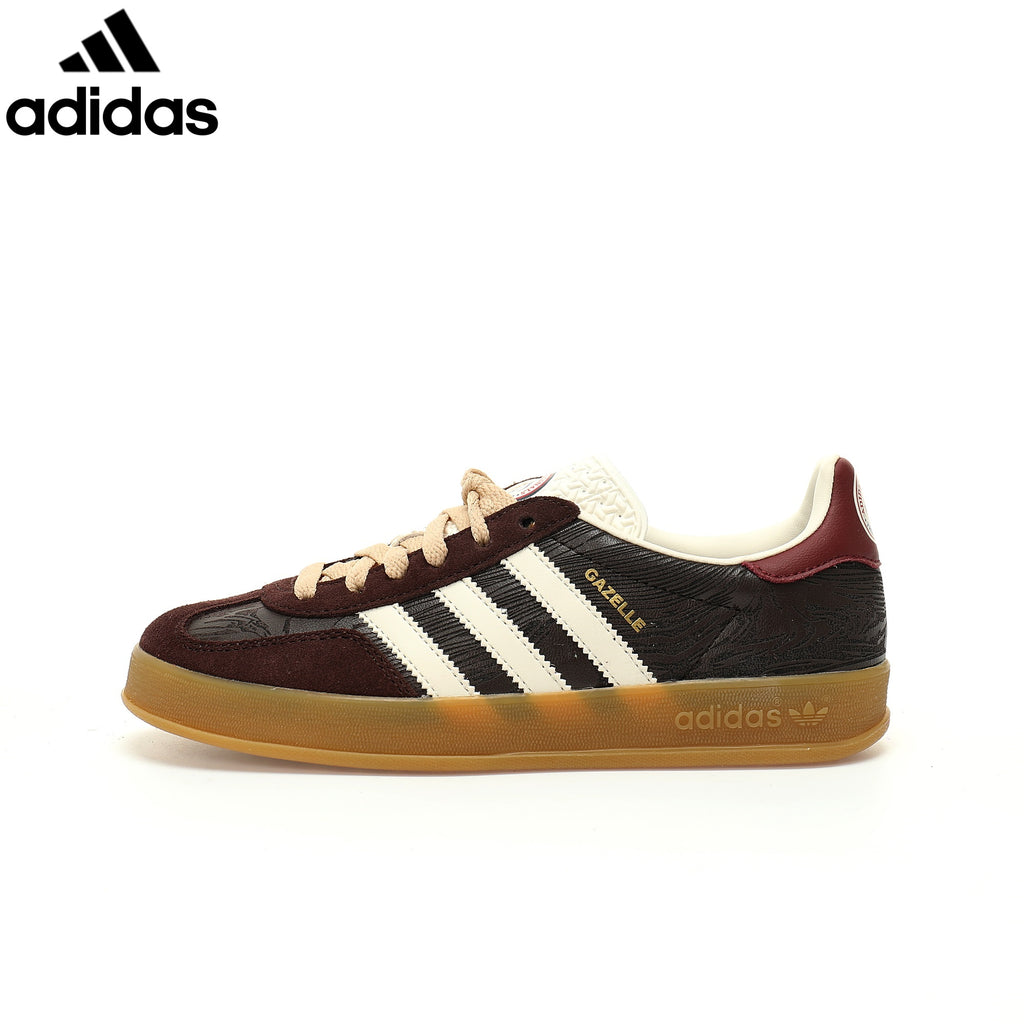 Adidas Gazelle Indoor women's shoes  men's samba sneakers  Dark Brown Cream Unisex Sneakers