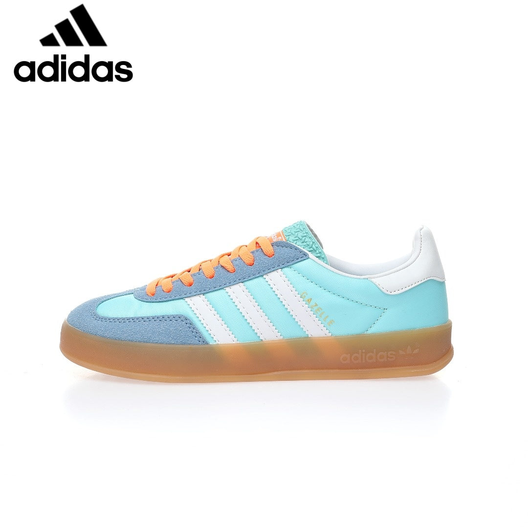Adidas samba  women's shoes  men's samba sneakers  Gazelle Indoor Light Blue Orange Unisex Sneakers