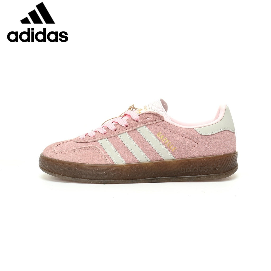Adidas  samba  women's shoes  men's samba sneakers  Gazelle Indoor Pink Light Gray Unisex Sneakers