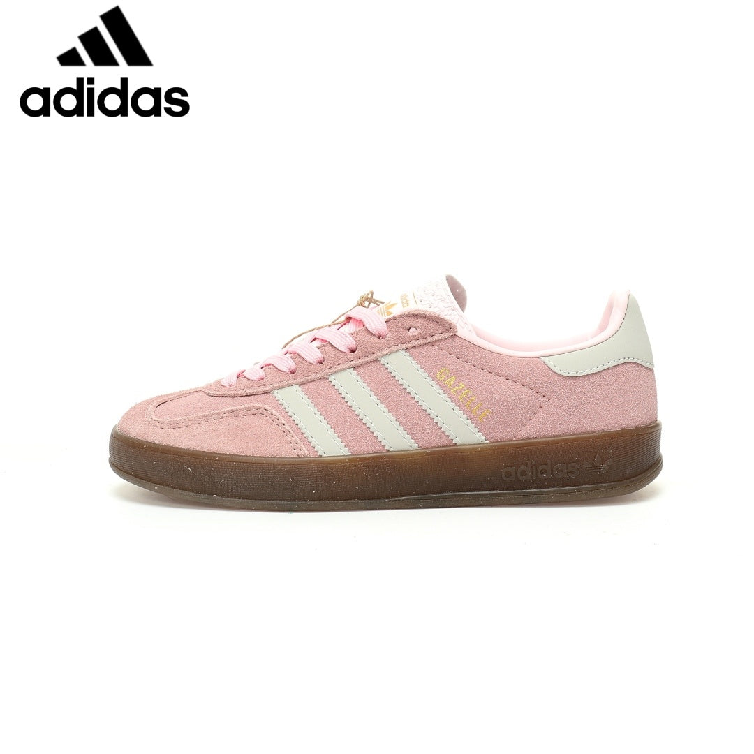 Adidas  samba  women's shoes  men's samba sneakers  Gazelle Indoor Pink Light Gray Unisex Sneakers