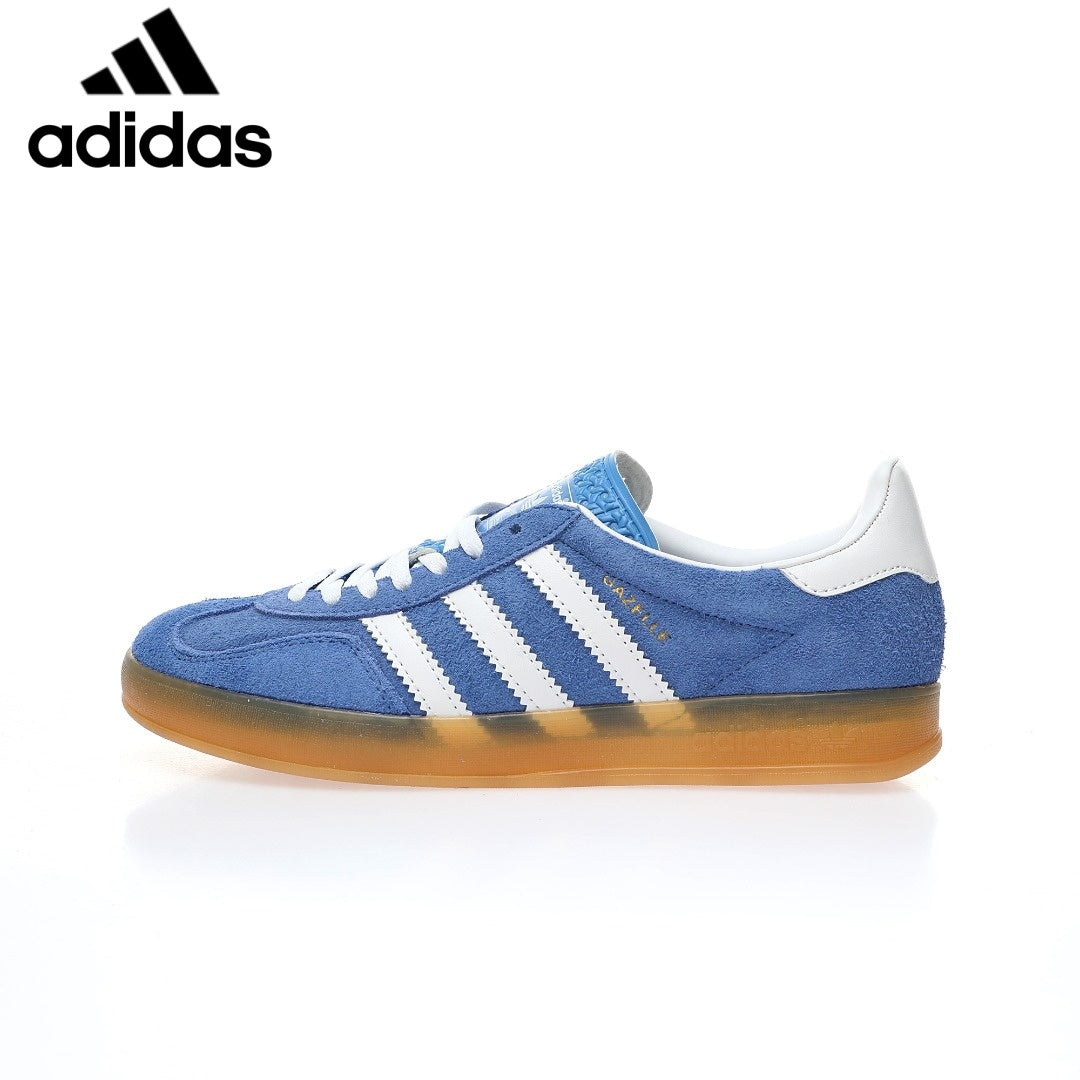 Adidas  samba  women's shoes  men's samba sneakers  Gazelle Indoor Blue White Unisex Sneakers