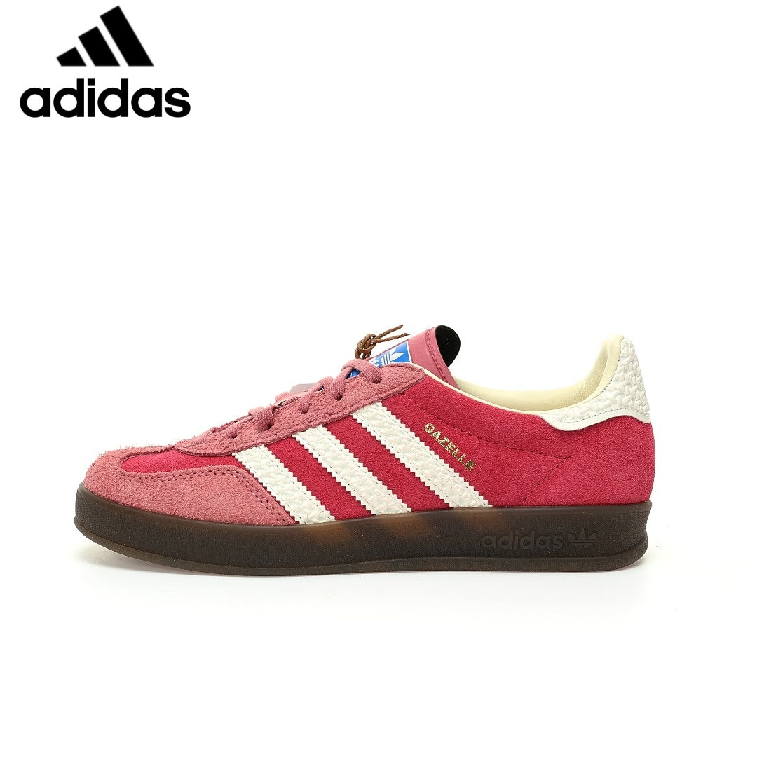 Adidas  samba  women's shoes  men's samba sneakers Gazelle Indoor Red Pink White Unisex Sneakers
