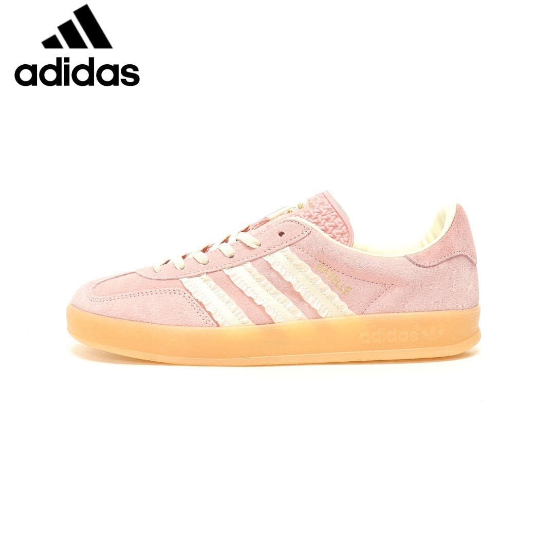 Adidas  samba  women's shoes  men's samba sneakers Gazelle Indoor Light Pink Ruffle Stripe Unisex Sneakers
