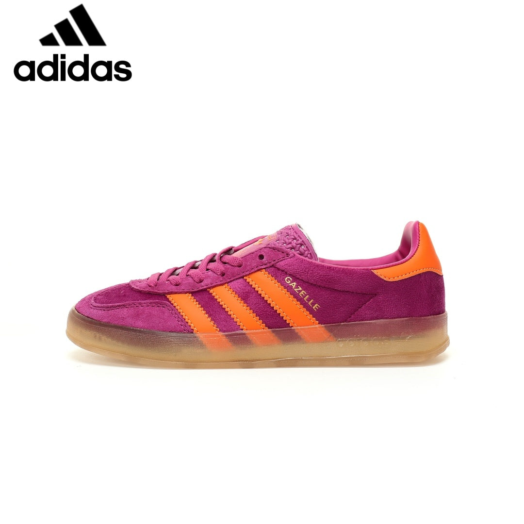 Adidas  samba  women's shoes  men's samba sneakers Gazelle Indoor Purple Orange Unisex Sneakers