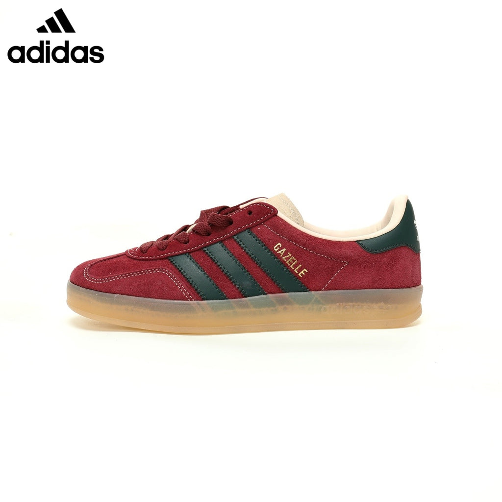Adidas  samba  women's shoes  men's samba sneakers  Gazelle Burgundy Green Unisex Sneakers