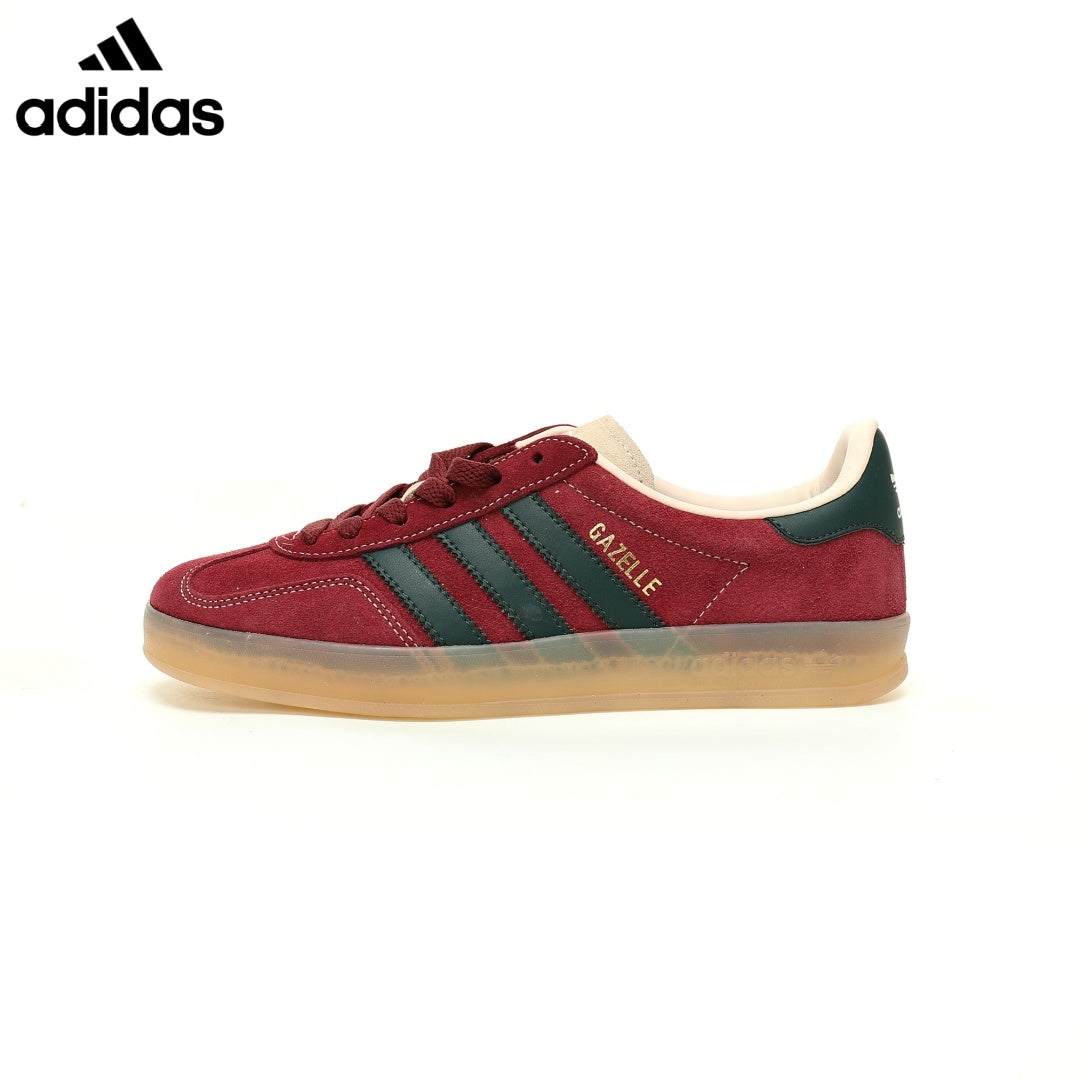Adidas  samba  women's shoes  men's samba sneakers  Gazelle Burgundy Green Unisex Sneakers