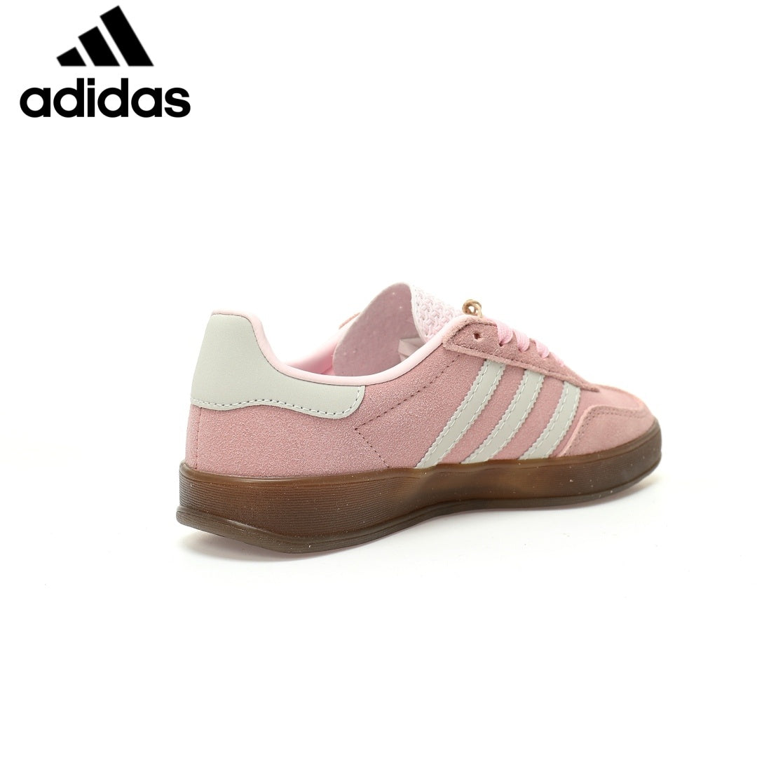 Adidas  samba  women's shoes  men's samba sneakers  Gazelle Indoor Pink Light Gray Unisex Sneakers