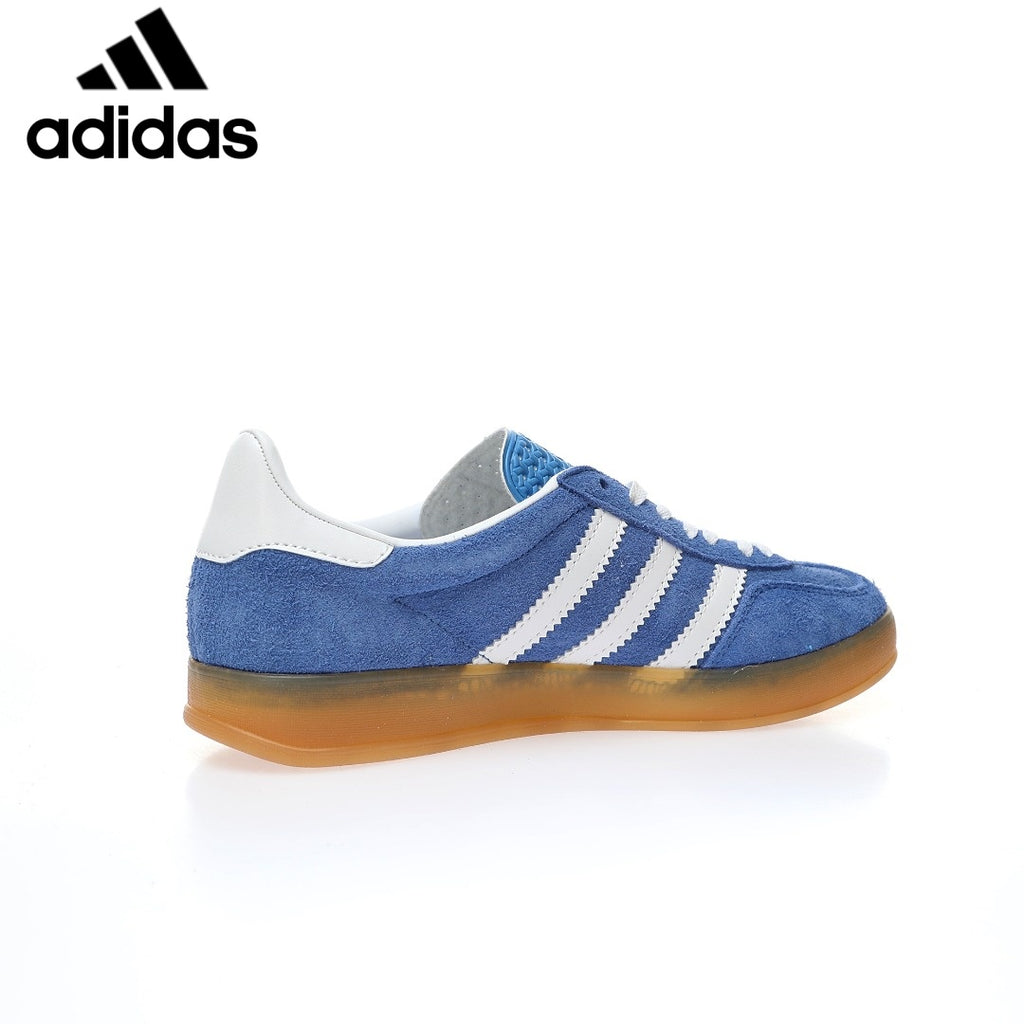 Adidas  samba  women's shoes  men's samba sneakers  Gazelle Indoor Blue White Unisex Sneakers