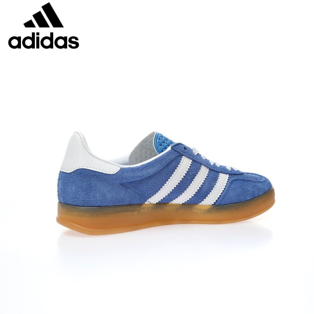 Adidas  samba  women's shoes  men's samba sneakers  Gazelle Indoor Blue White Unisex Sneakers