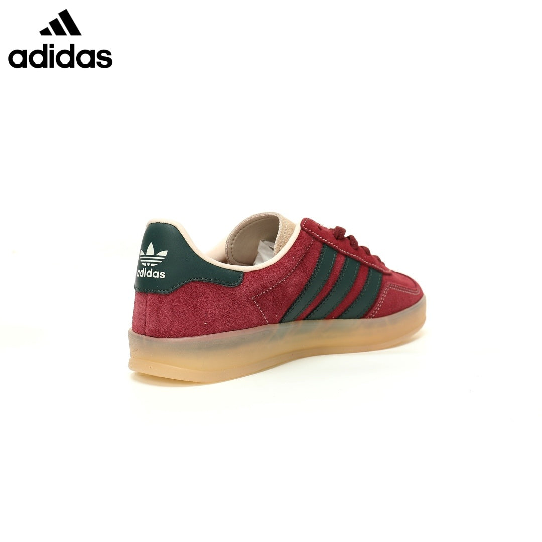 Adidas  samba  women's shoes  men's samba sneakers  Gazelle Burgundy Green Unisex Sneakers