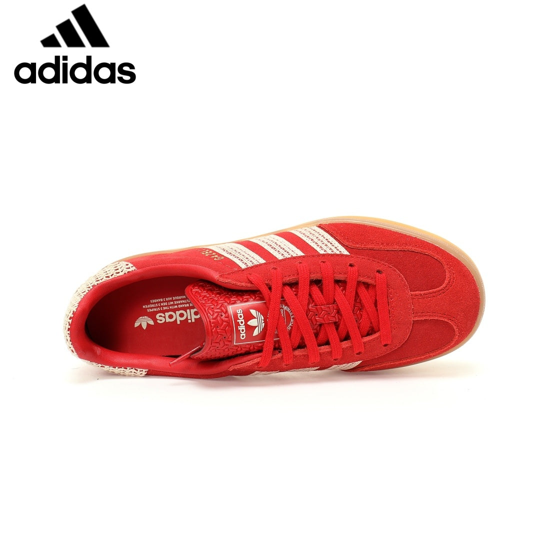 Adidas  samba  women's shoes  men's samba sneakers Gazelle Indoor Red Off White Unisex Sneakers