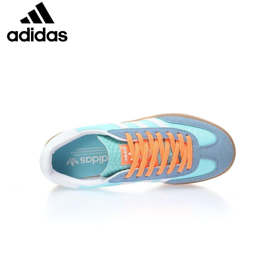 Adidas samba  women's shoes  men's samba sneakers  Gazelle Indoor Light Blue Orange Unisex Sneakers