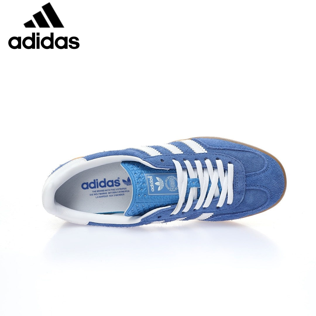 Adidas  samba  women's shoes  men's samba sneakers  Gazelle Indoor Blue White Unisex Sneakers