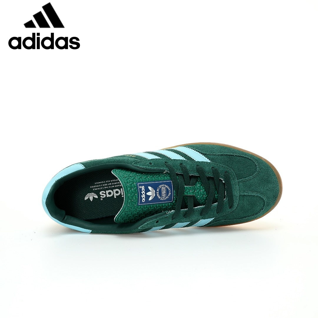 Adidas  samba  women's shoes  men's samba sneakers  Gazelle Indoor Green Light Blue Unisex Sneakers