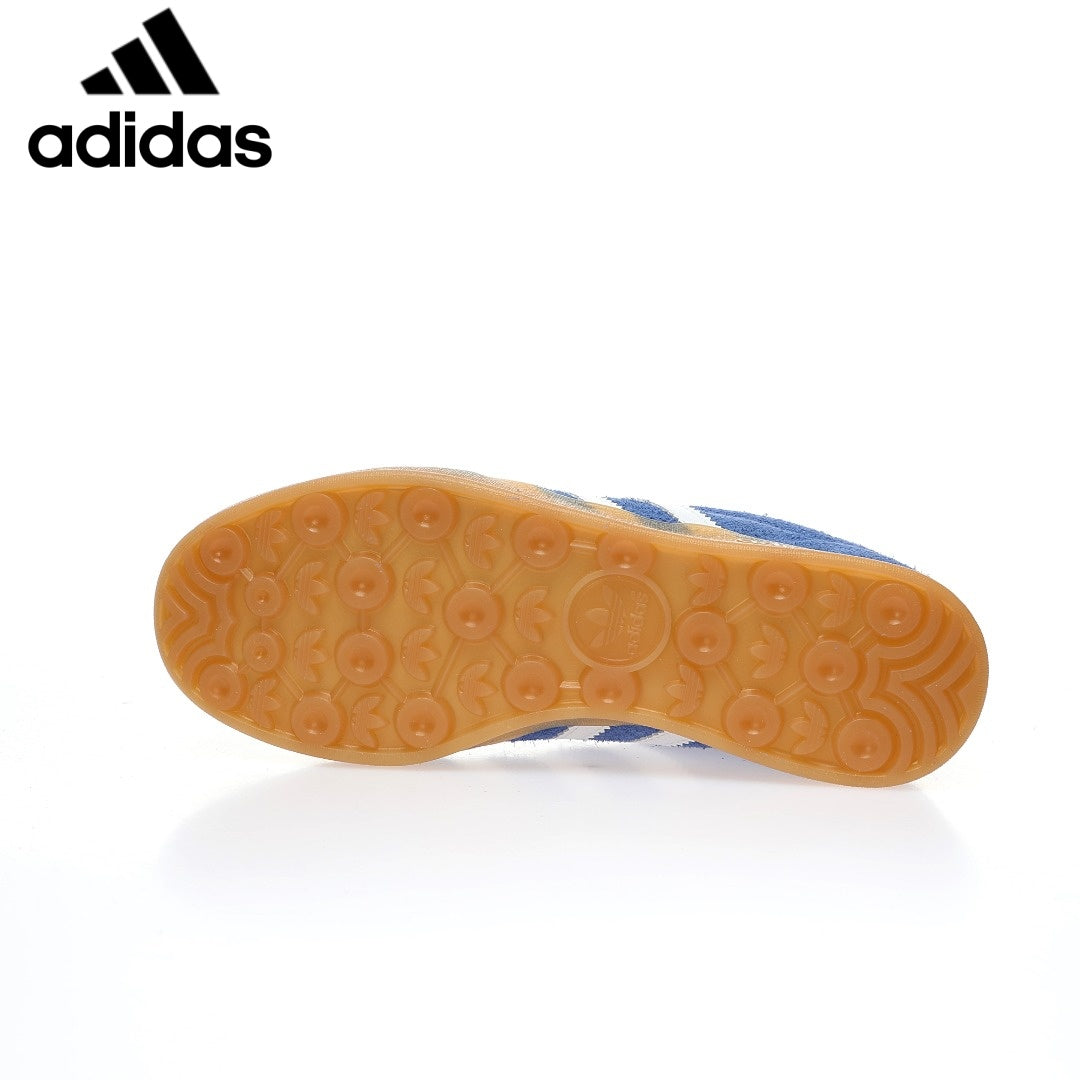 Adidas  samba  women's shoes  men's samba sneakers  Gazelle Indoor Blue White Unisex Sneakers