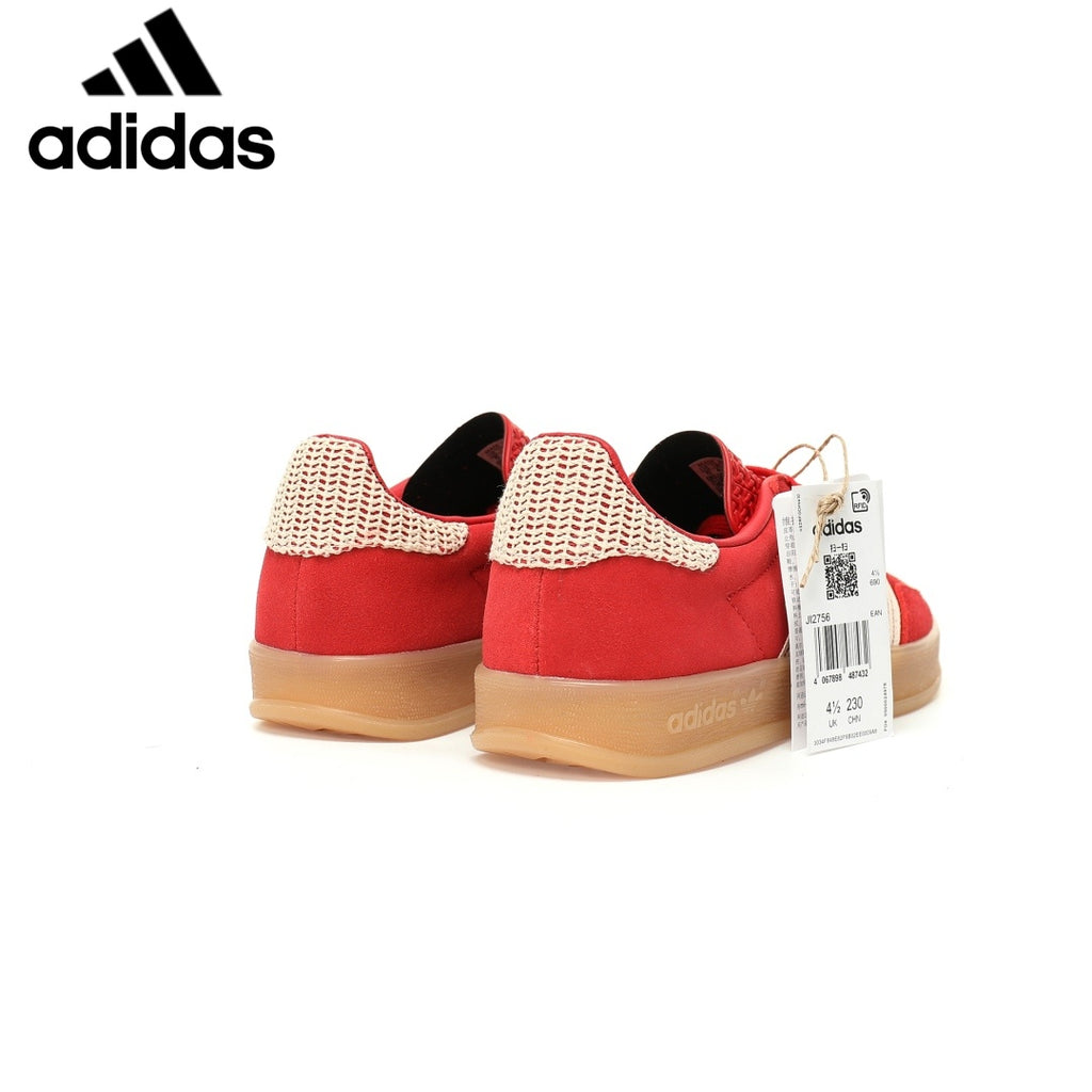Adidas  samba  women's shoes  men's samba sneakers Gazelle Indoor Red Off White Unisex Sneakers