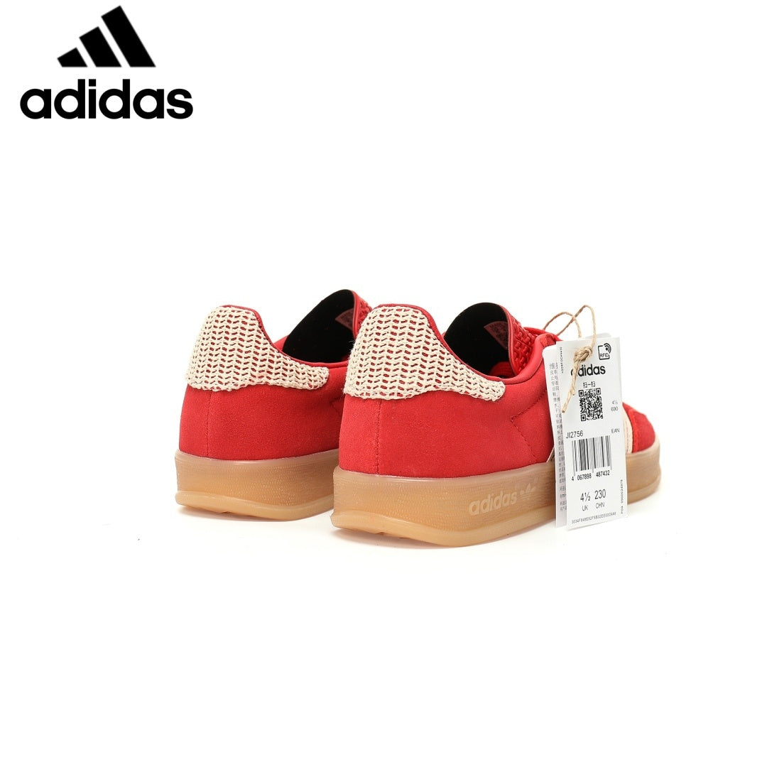 Adidas  samba  women's shoes  men's samba sneakers Gazelle Indoor Red Off White Unisex Sneakers