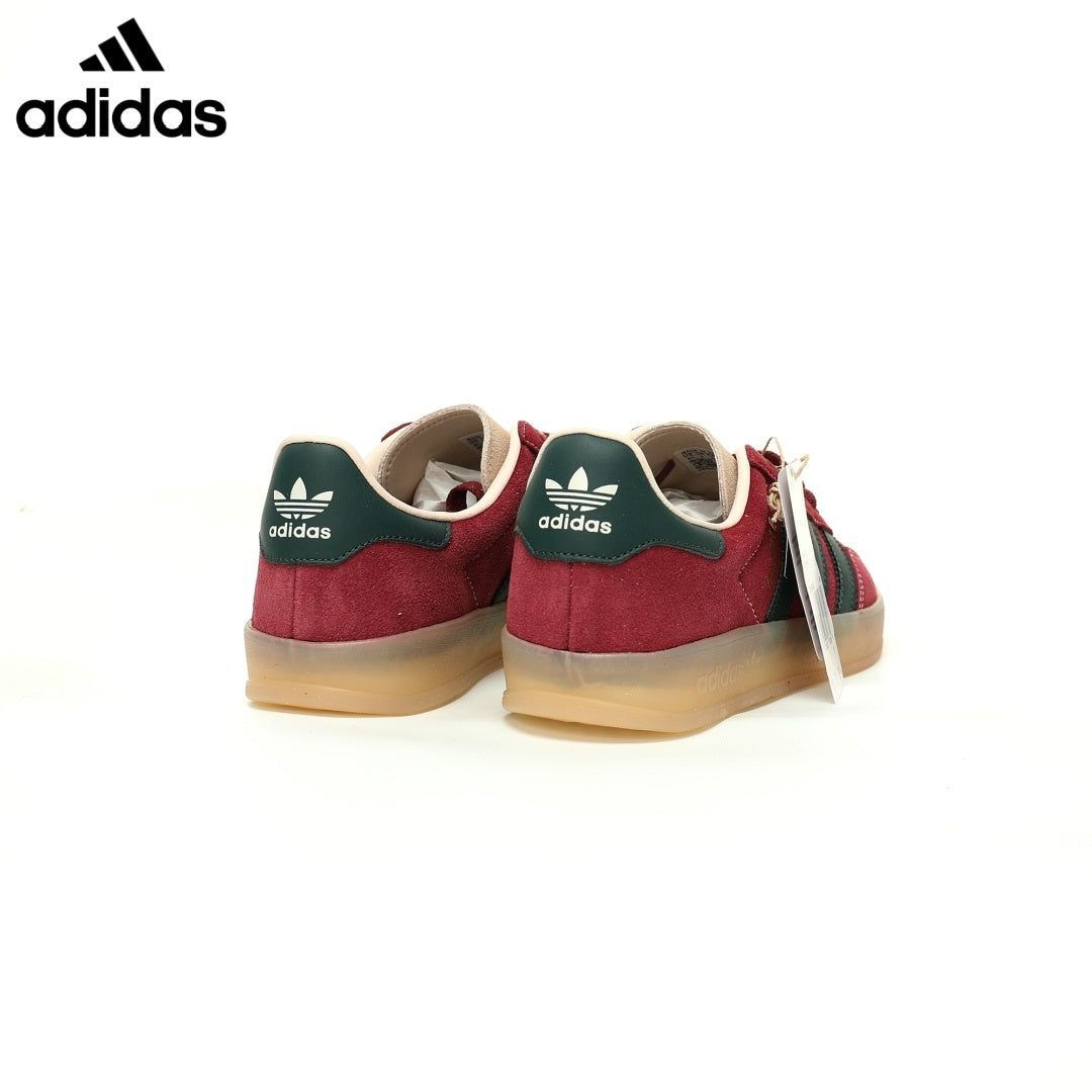Adidas  samba  women's shoes  men's samba sneakers  Gazelle Burgundy Green Unisex Sneakers