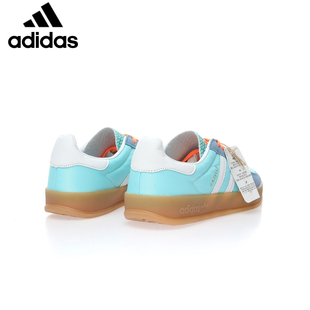 Adidas samba  women's shoes  men's samba sneakers  Gazelle Indoor Light Blue Orange Unisex Sneakers