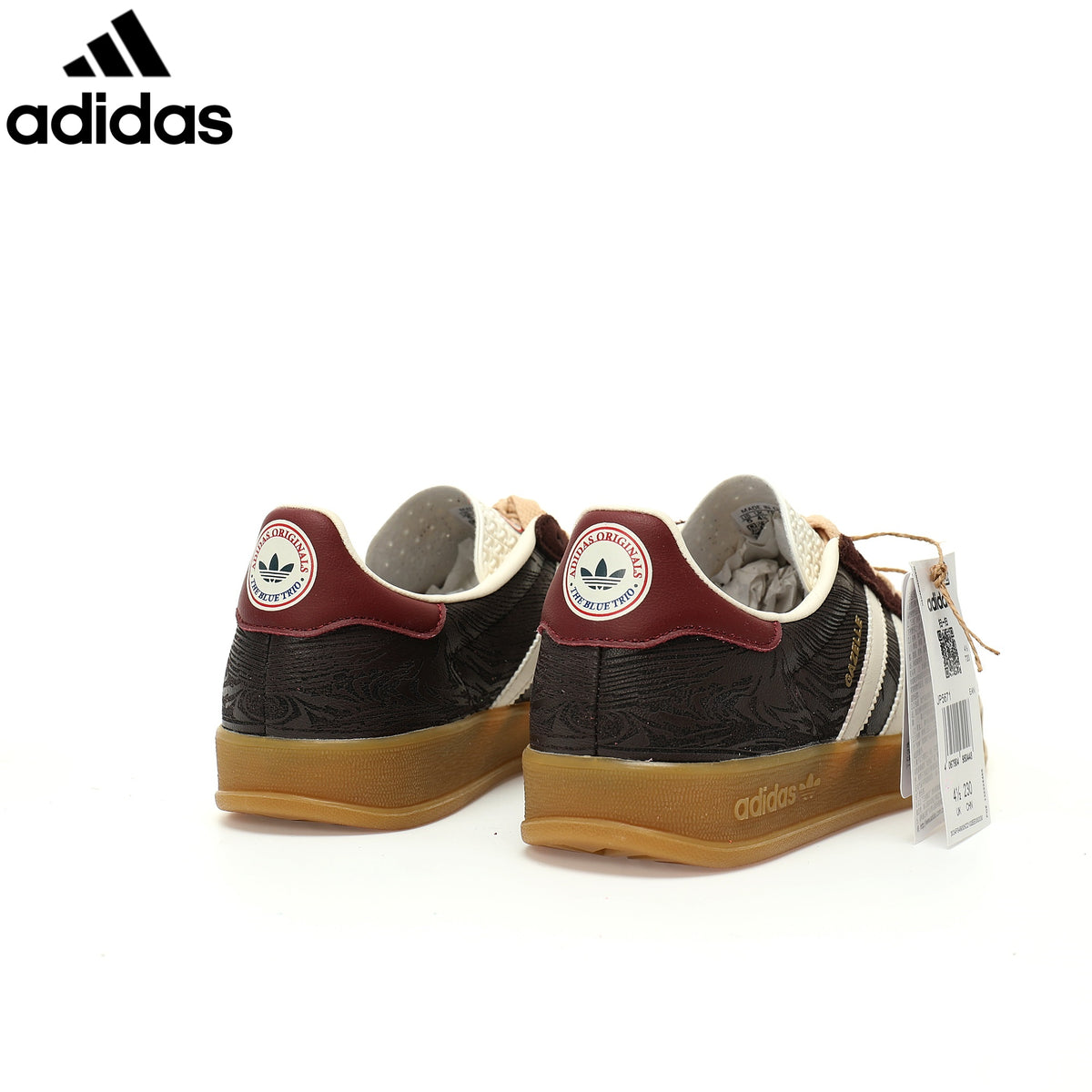 Adidas Gazelle Indoor women's shoes  men's samba sneakers  Dark Brown Cream Unisex Sneakers