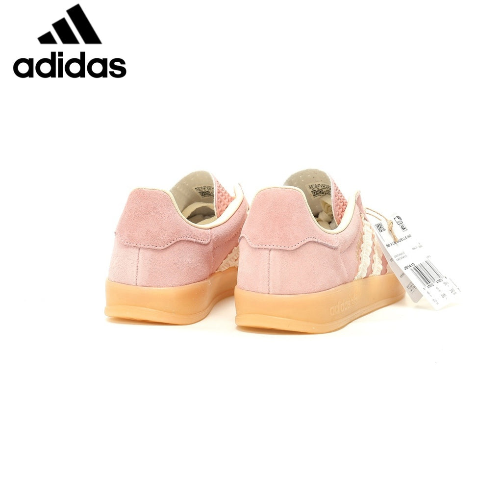 Adidas  samba  women's shoes  men's samba sneakers Gazelle Indoor Light Pink Ruffle Stripe Unisex Sneakers