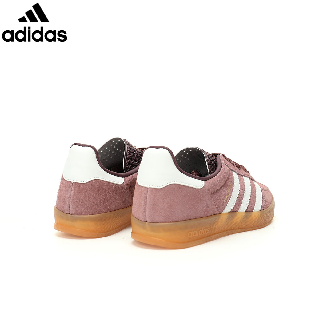 Adidas  samba  women's shoes  men's samba sneakers Gazelle Indoor Maroon White Suede Unisex Sneakers