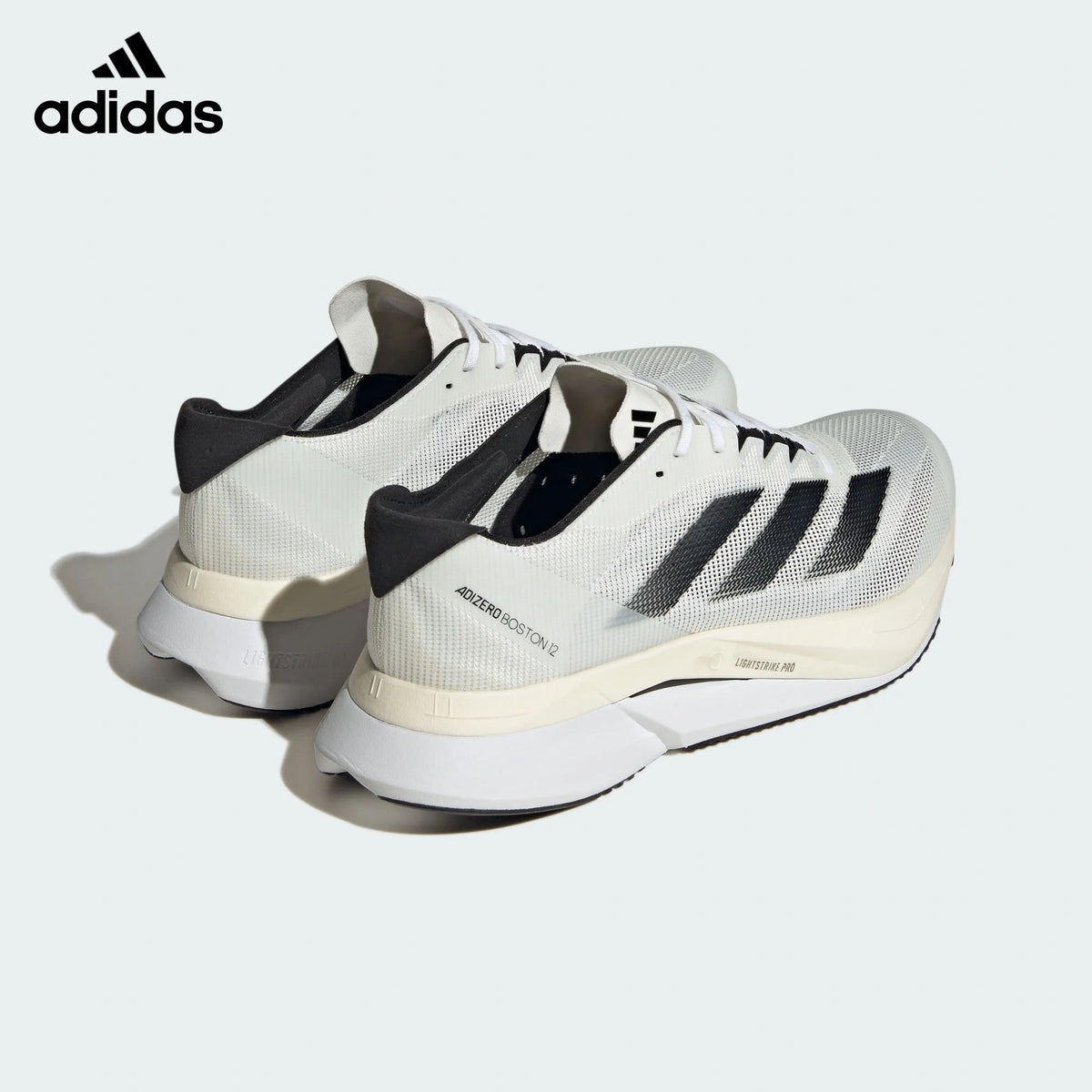 Adidas Adizero Boston 12 Off White Black Unisex Running Shoes