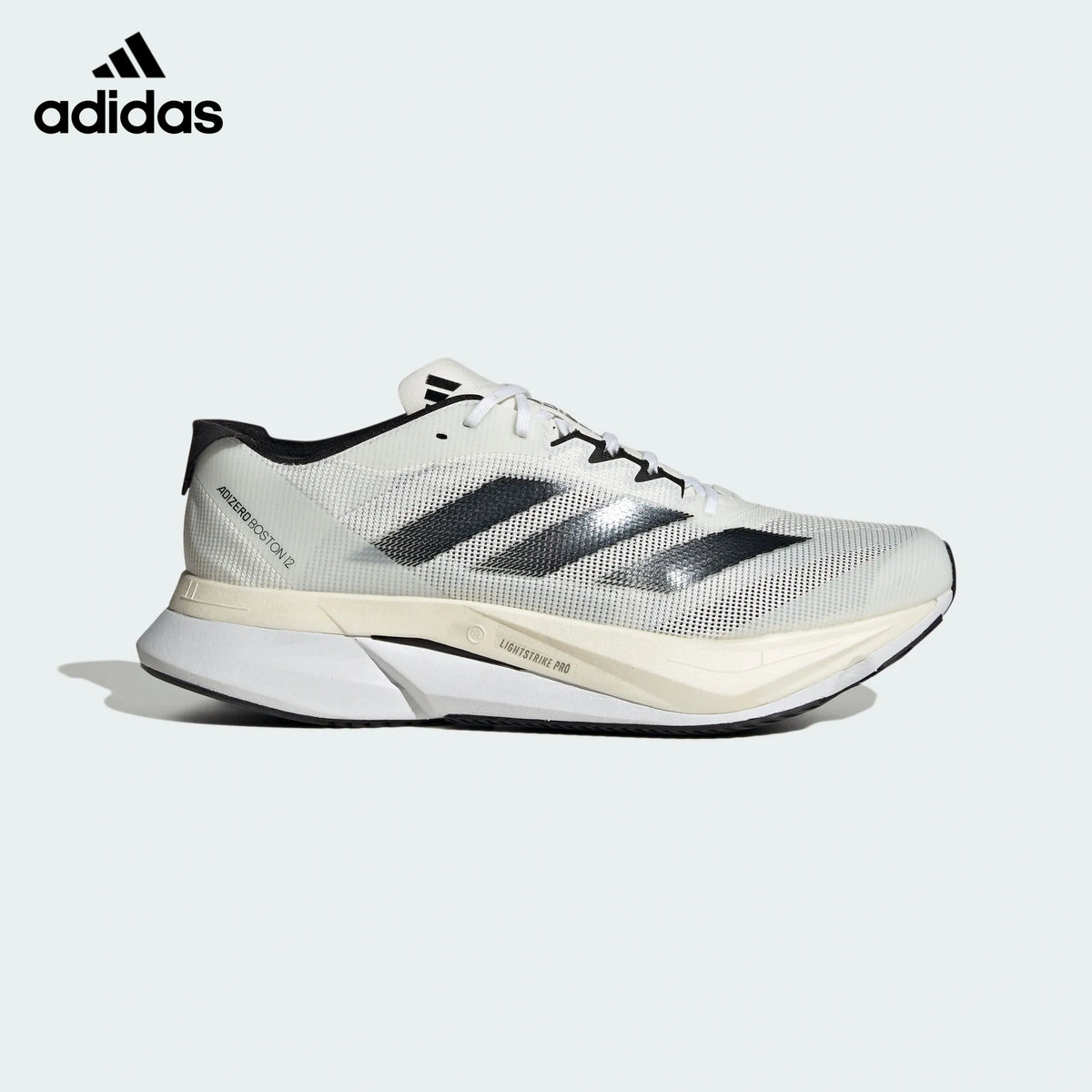 Adidas Adizero Boston 12 Off White Black Unisex Running Shoes