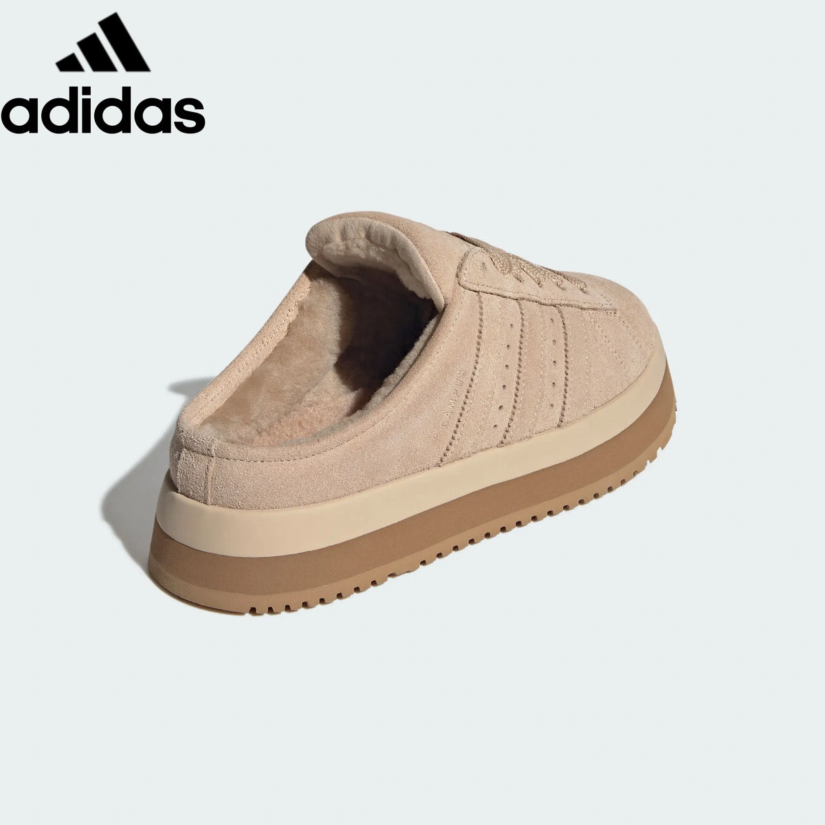 Adidas Campus Mule Beige Fleece-Lined Unisex Sneakers