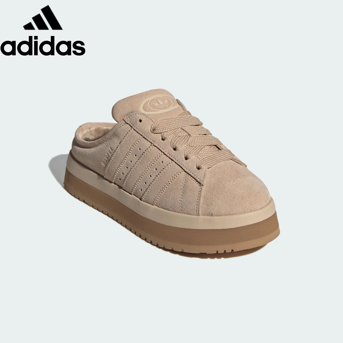 Adidas Campus Mule Beige Fleece-Lined Unisex Sneakers