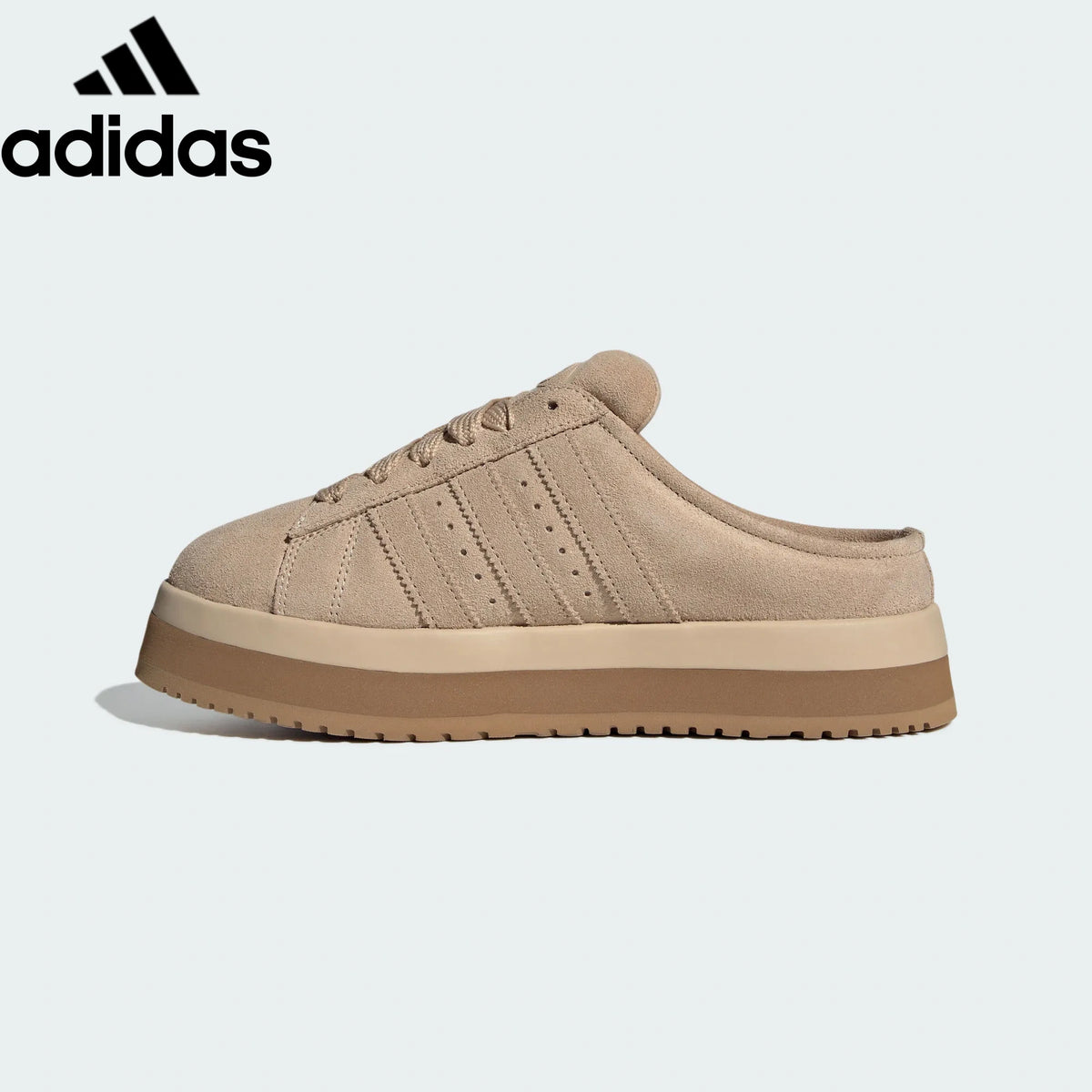 Adidas Campus Mule Beige Fleece-Lined Unisex Sneakers
