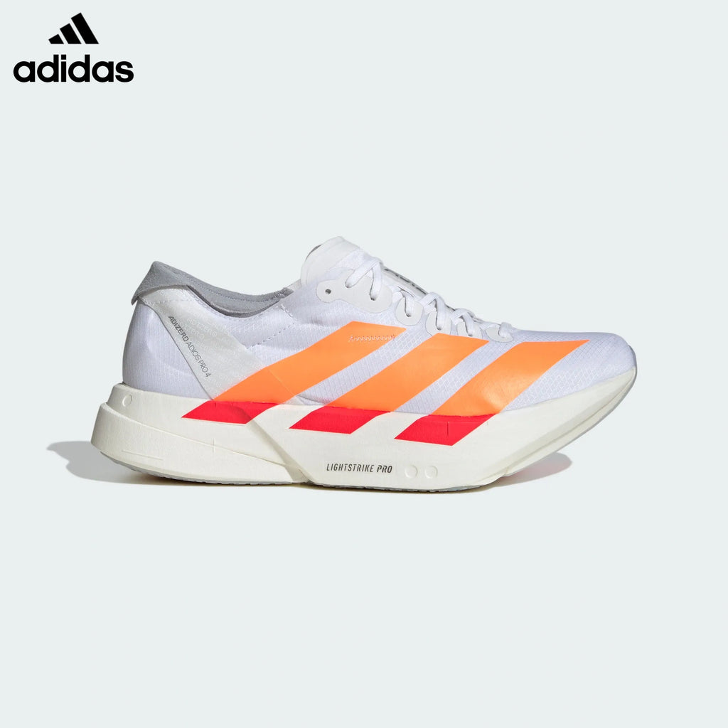 adidas Adizero Adios Pro 4 Running Shoes - White/Orange/Red