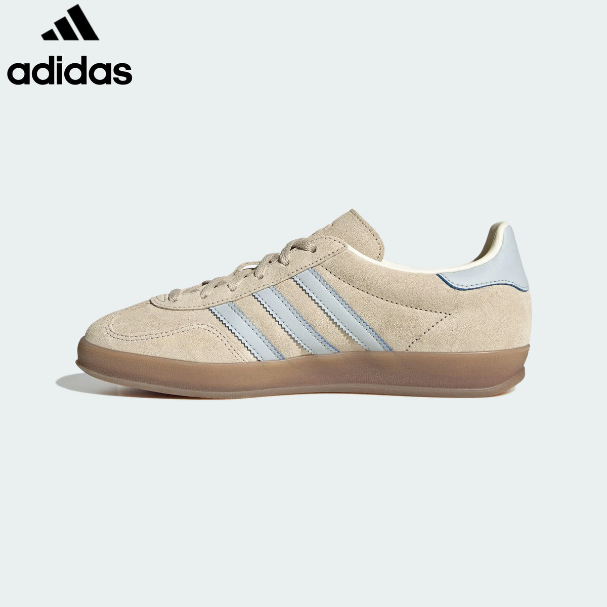Adidas Gazelle Indoor women's shoes  men's samba sneakers  Beige Light Blue Suede Unisex Sneakers