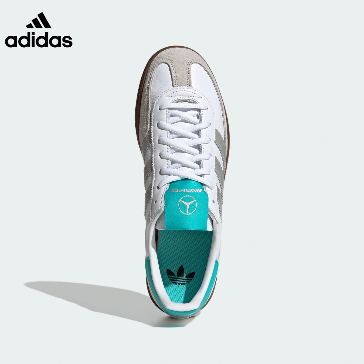 adidas Handball Spezial AMG White Silver Teal Retro Sneakers