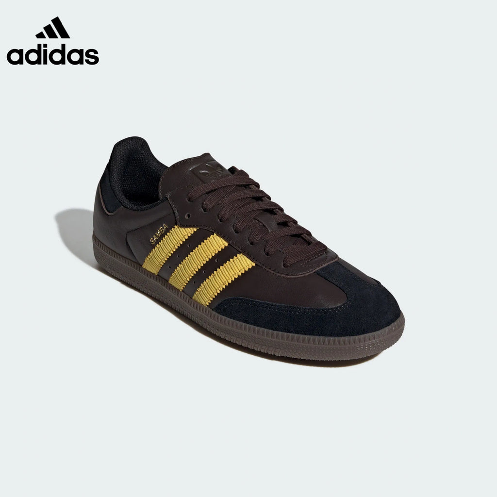 adidas Samba OG Sneakers – Dark Brown and Yellow
