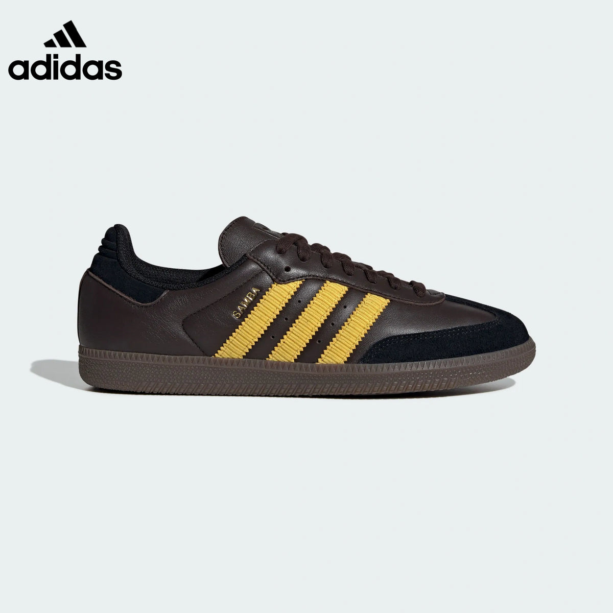adidas Samba OG Sneakers – Dark Brown and Yellow