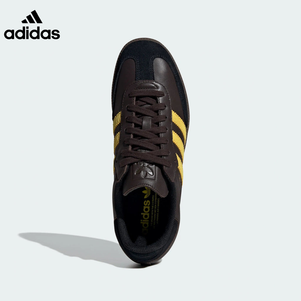 adidas Samba OG Sneakers – Dark Brown and Yellow