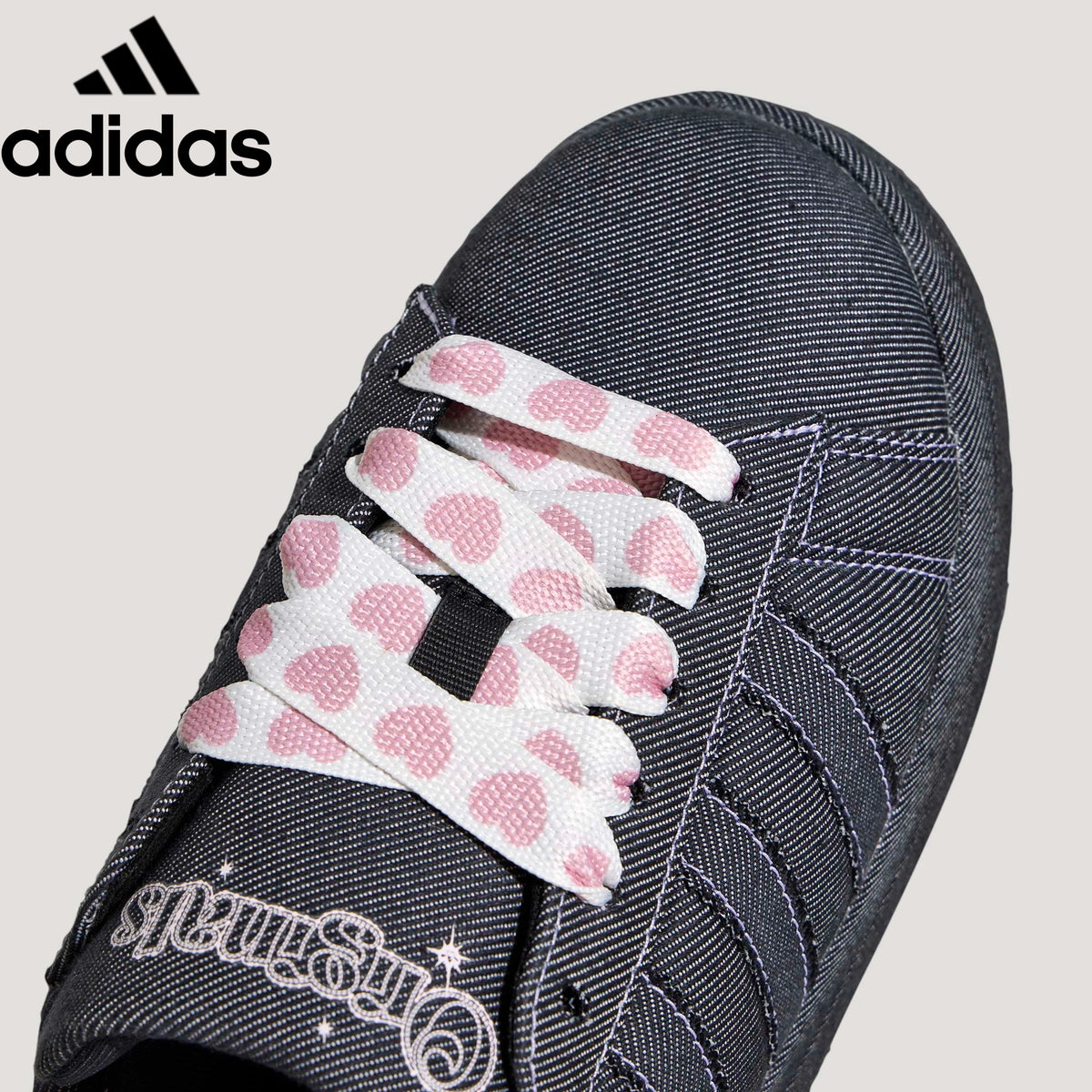 Adidas Campus Mule Black Denim Embroidered Unisex Sneakers