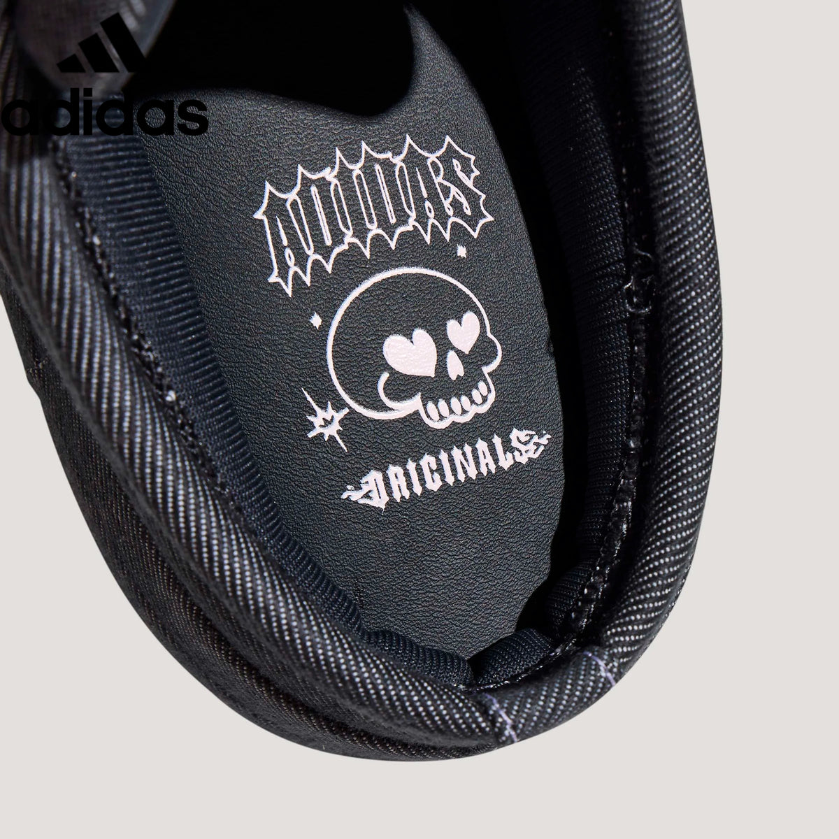 Adidas Campus Mule Black Denim Embroidered Unisex Sneakers