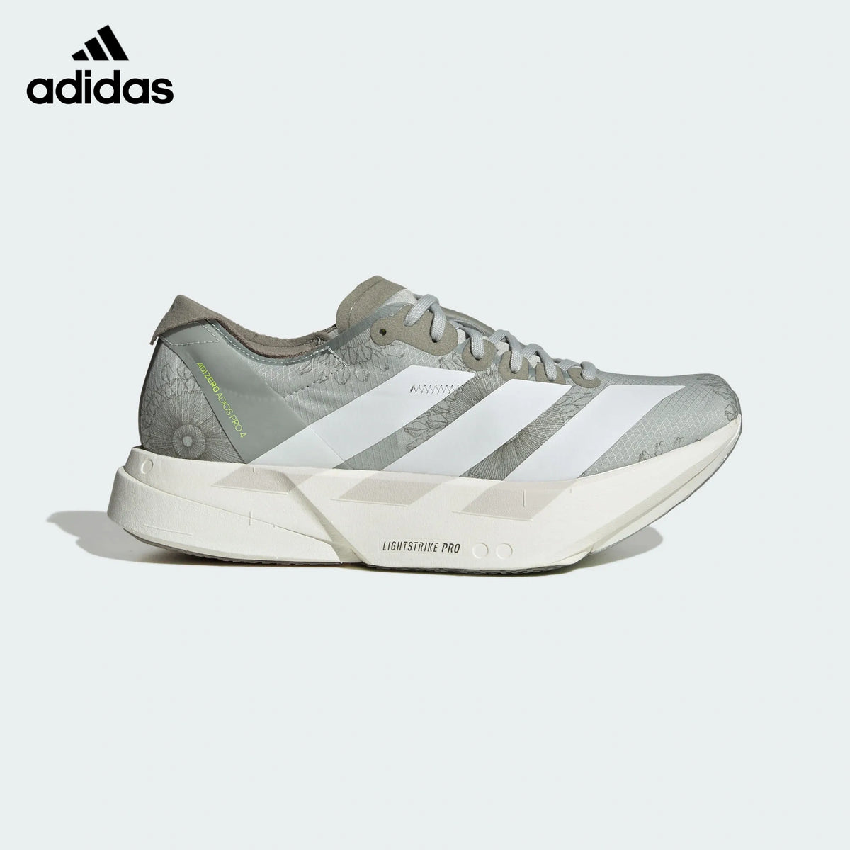 Adidas Adizero Adios Pro 4 Gray Floral Print Unisex Running Shoes