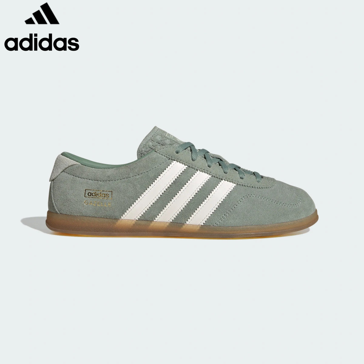 Adidas Gazelle Indoor women's shoes  men's samba sneakers Sage Green White Suede Unisex Sneakers