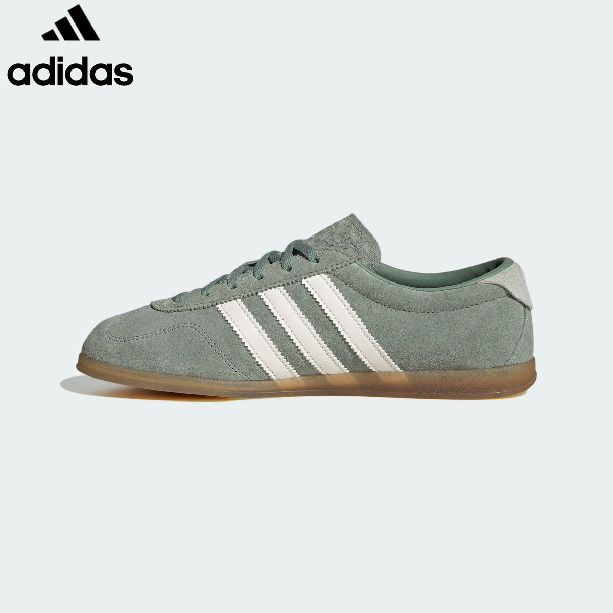 Adidas Gazelle Indoor women's shoes  men's samba sneakers Sage Green White Suede Unisex Sneakers