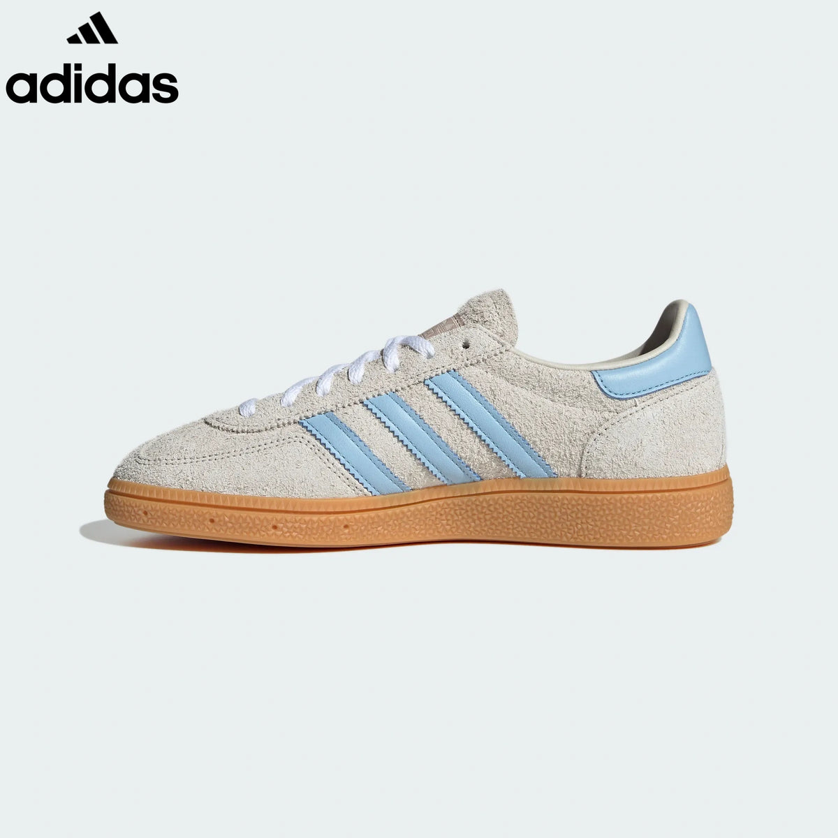adidas samba  women's shoes  men's samba sneakers  Handball Spezial Off White Light Blue Retro Sneakers