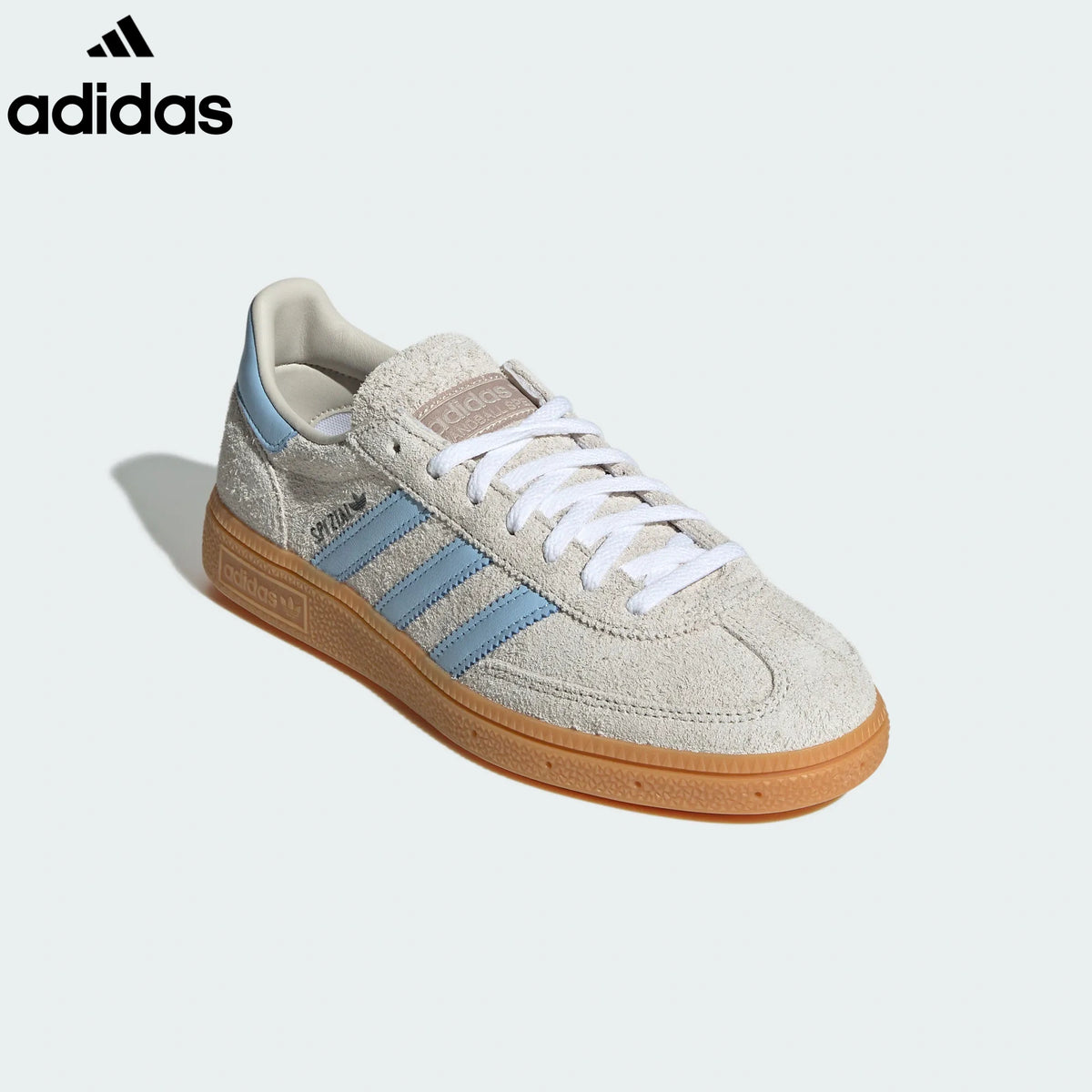 adidas samba  women's shoes  men's samba sneakers  Handball Spezial Off White Light Blue Retro Sneakers