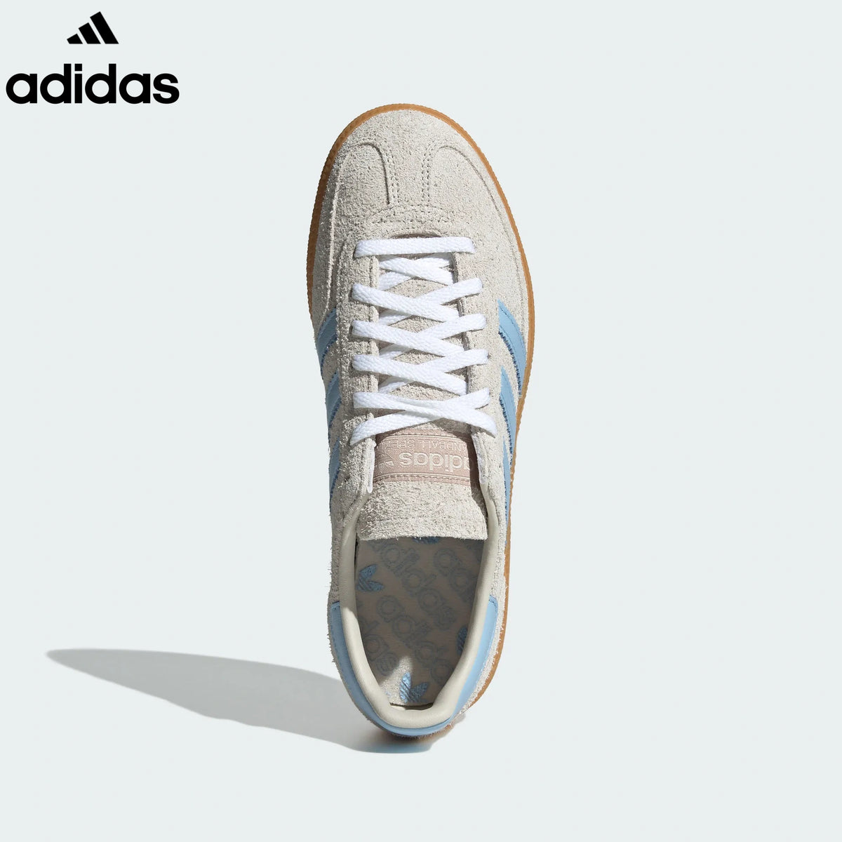 adidas samba  women's shoes  men's samba sneakers  Handball Spezial Off White Light Blue Retro Sneakers