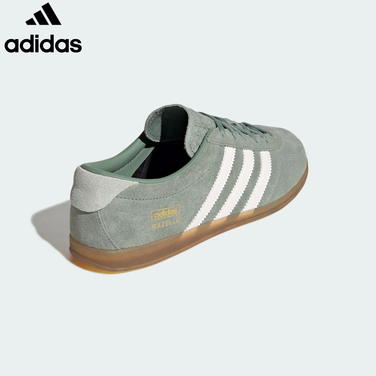 Adidas Gazelle Indoor women's shoes  men's samba sneakers Sage Green White Suede Unisex Sneakers