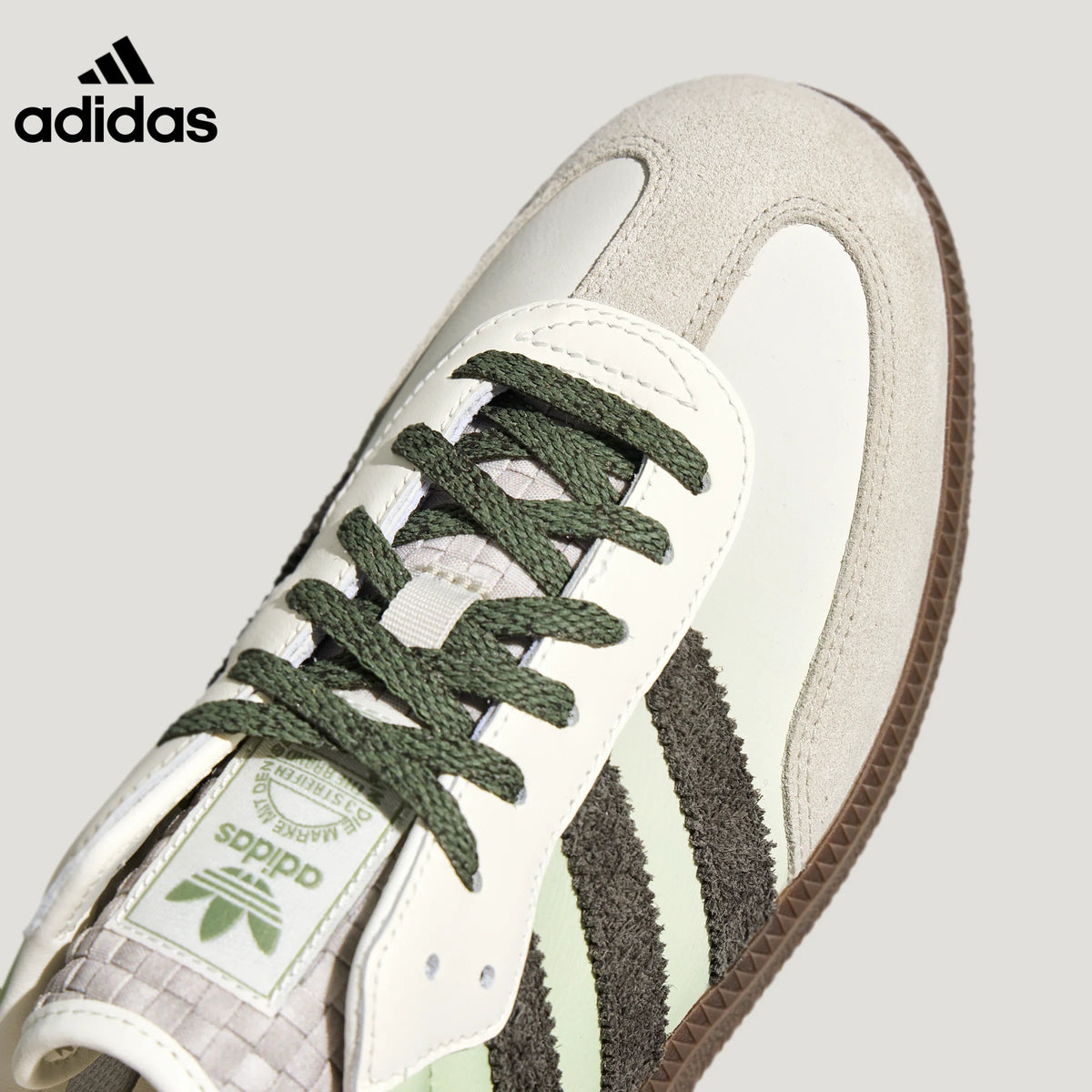 adidas Samba OG Sneakers – Off-White and Light Green