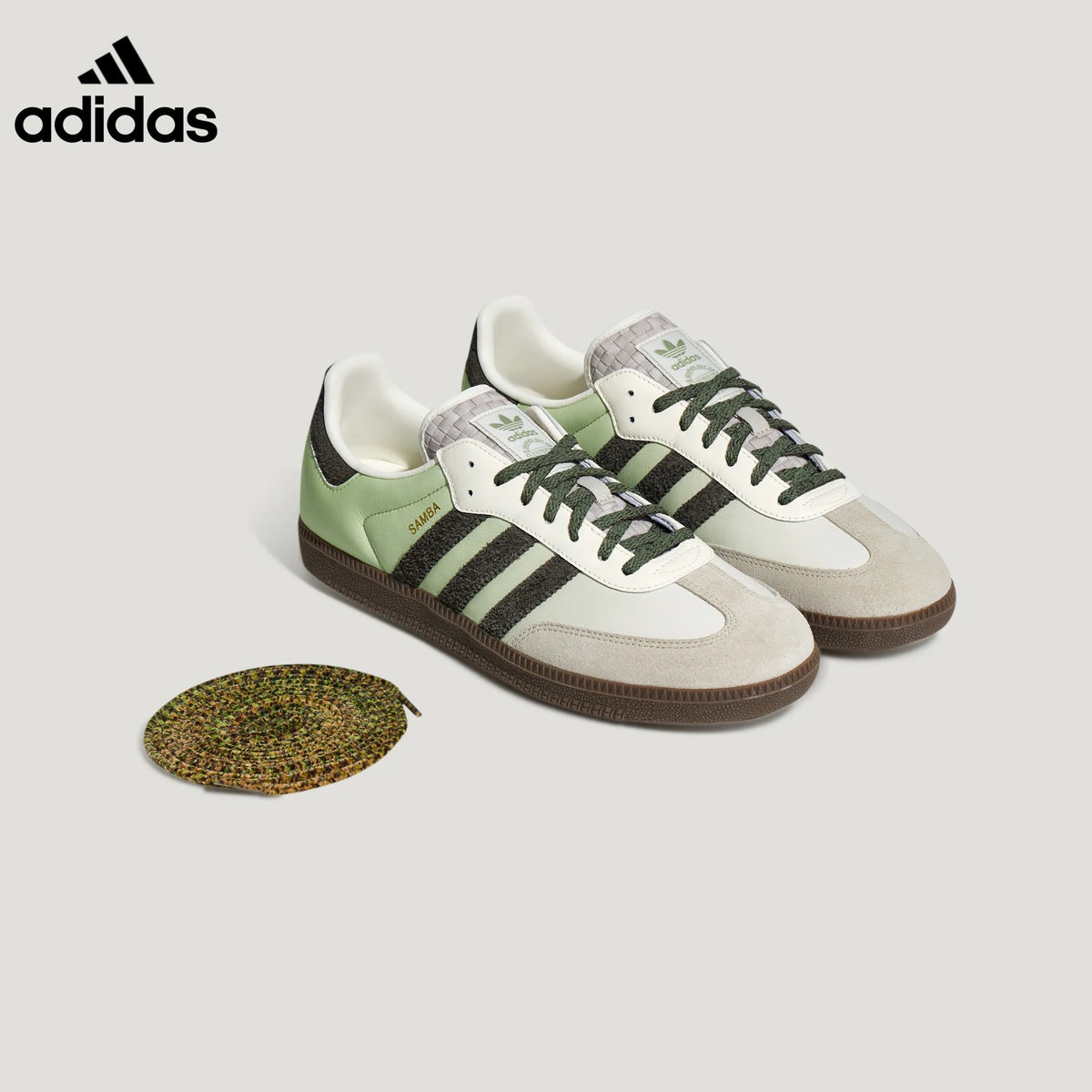 adidas Samba OG Sneakers – Off-White and Light Green