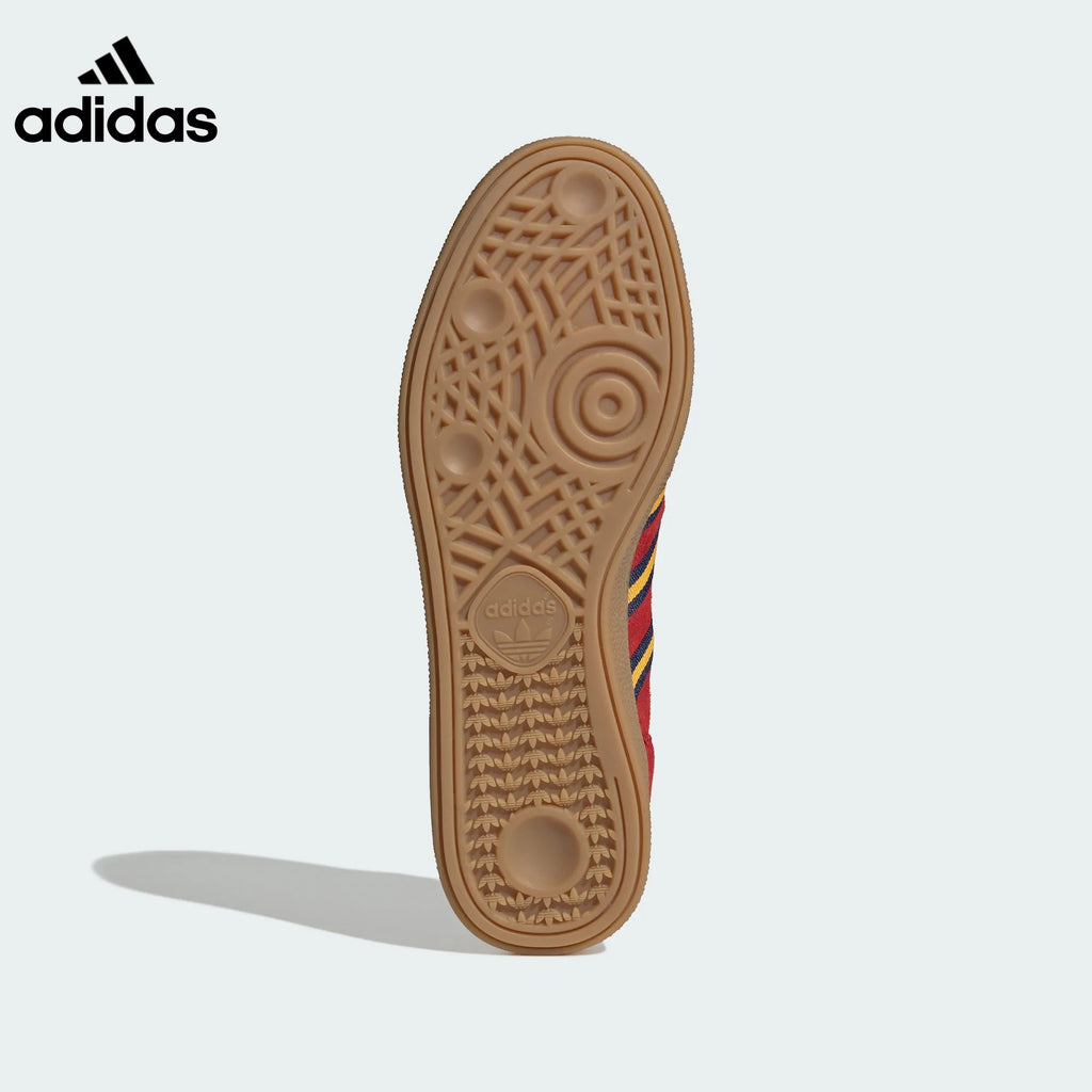 adidas Handball Spezial Red Navy Yellow Stripe Gum Sole Sneakers